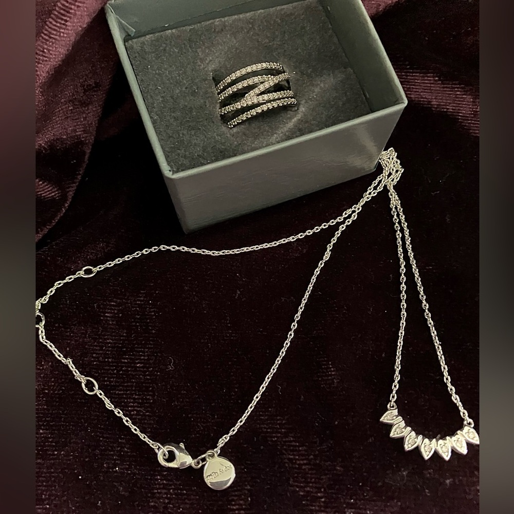 Stella  & Dot necklace with CZs/crystals great “like new”condition